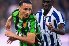 20250811 GAIS Amin Boudri och IFK Göteborgs Imam Jagne under fotbollsmatchen mellan GAIS och IFK Göteborg i Allsvenskan den 11 augusti 2025 på Gamla Ullevi i Göteborg.
