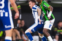 20250811 IFK Göteborgs Tobias Heintz och GAIS Harun Ibrahim under fotbollsmatchen mellan GAIS och IFK Göteborg i Allsvenskan den 11 augusti 2025 på Gamla Ullevi i Göteborg.