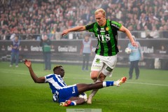 20250811 GAIS Robin Wendin Thomasson och IFK Göteborgs Rockson Yeboah under fotbollsmatchen mellan GAIS och IFK Göteborg i Allsvenskan den 11 augusti 2025 på Gamla Ullevi i Göteborg.