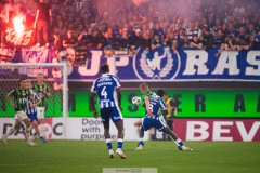 20250811 GAIS Lucas Hedlund och IFK Göteborgs Imam Jagne under fotbollsmatchen mellan GAIS och IFK Göteborg i Allsvenskan den 11 augusti 2025 på Gamla Ullevi i Göteborg.