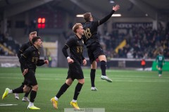 20260307 GAIS Kevin Holmén jublar efter att han gjort 1-0 under fotbollsmatchen i Svenska Cupen mellan GAIS och IFK Norrköping den 7 mars 2026 på Nordic Wellness Arena i Göteborg. 
Foto: Filip Kauffeldt