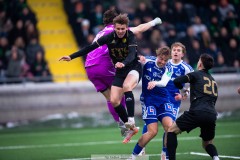 20260307 GAIS Max Andersson och Norrköpings David Mitov Nilsson under fotbollsmatchen i Svenska Cupen mellan GAIS och IFK Norrköping den 7 mars 2026 på Nordic Wellness Arena i Göteborg. 
Foto: Filip Kauffeldt