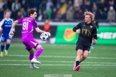 20260307 GAIS Rasmus Niklasson Petrovic och Norrköpings David Mitov Nilsson under fotbollsmatchen i Svenska Cupen mellan GAIS och IFK Norrköping den 7 mars 2026 på Nordic Wellness Arena i Göteborg. 
Foto: Filip Kauffeldt
