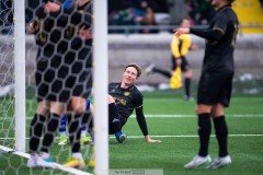 20260307 GAIS Robin Frej jublar efter att han gjort 2-0 under fotbollsmatchen i Svenska Cupen mellan GAIS och IFK Norrköping den 7 mars 2026 på Nordic Wellness Arena i Göteborg. 
Foto: Filip Kauffeldt