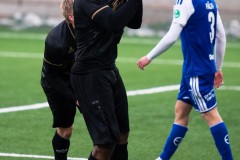 20260307 GAIS Shalom Ekong jublar efter att ha gjort 5-1 under fotbollsmatchen i Svenska Cupen mellan GAIS och IFK Norrköping den 7 mars 2026 på Nordic Wellness Arena i Göteborg. 
Foto: Filip Kauffeldt