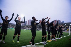 20260307 GAIS jublar efter fotbollsmatchen i Svenska Cupen mellan GAIS och IFK Norrköping den 7 mars 2026 på Nordic Wellness Arena i Göteborg. 
Foto: Filip Kauffeldt