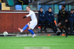 20240210 IK Oddevolds Viktor Krüger under träningsmatchen mellan GAIS och IK Oddevold på Valhalla IP den 10 februari 2024 i Göteborg.