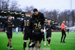 20240210 GAIS Chovanie Amatkarijo, Alexander Ahl Holmström, Mohamed Bawa, GAIS Edvin Becirovic under träningsmatchen mellan GAIS och IK Oddevold på Valhalla IP den 10 februari 2024 i Göteborg.