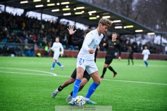 20240210 IK Oddevolds Alexander Almqvist under träningsmatchen mellan GAIS och IK Oddevold på Valhalla IP den 10 februari 2024 i Göteborg.