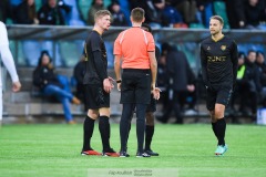 20240210 GAIS Alexander Ahl Holmström och Gustav Lundgren under träningsmatchen mellan GAIS och IK Oddevold på Valhalla IP den 10 februari 2024 i Göteborg.