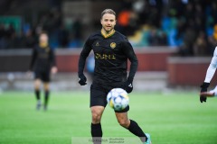 20240210 GAIS Gustav Lundgren under träningsmatchen mellan GAIS och IK Oddevold på Valhalla IP den 10 februari 2024 i Göteborg.