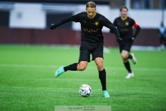 20240210 GAIS Gustav Lundgren under träningsmatchen mellan GAIS och IK Oddevold på Valhalla IP den 10 februari 2024 i Göteborg.