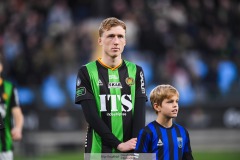 202401110 GAIS Filip Beckman under fotbollsmatchen mellan GAIS och IK Sirius  i Allsvenskan den 10 november 2024 på Gamla Ullevi i Göteborg.