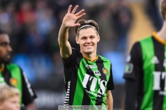 202401110 GAIS Axel Henriksson under fotbollsmatchen mellan GAIS och IK Sirius  i Allsvenskan den 10 november 2024 på Gamla Ullevi i Göteborg.