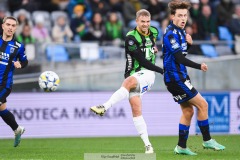 202401110 GAIS Gustav Lundgren under fotbollsmatchen mellan GAIS och IK Sirius  i Allsvenskan den 10 november 2024 på Gamla Ullevi i Göteborg.