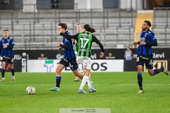 202401110 GAIS Amin Boudri och IK Sirius Adam Vikman under fotbollsmatchen mellan GAIS och IK Sirius  i Allsvenskan den 10 november 2024 på Gamla Ullevi i Göteborg.