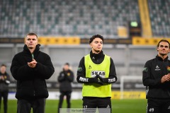 202401110 GAIS Lucas Hedlund, Mohamed Bawa och Simon Sjöholm under fotbollsmatchen mellan GAIS och IK Sirius  i Allsvenskan den 10 november 2024 på Gamla Ullevi i Göteborg.