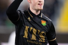 20260223 GAIS Samuel Salter jublar efter att han gjort 2-0 under fotbollsmatchen i Svenska Cupen mellan GAIS och Landskrona BoIS den 23 februari 2026 på Nordic Wellness Arena i Göteborg. 
Foto: Filip Kauffeldt