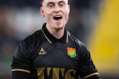 20260223 GAIS Samuel Salter jublar efter att han gjort 2-0 under fotbollsmatchen i Svenska Cupen mellan GAIS och Landskrona BoIS den 23 februari 2026 på Nordic Wellness Arena i Göteborg. 
Foto: Filip Kauffeldt