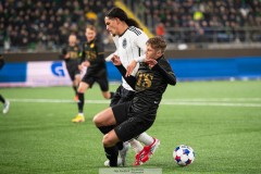 20260223 Landskronas André Alvarez Perez och GAIS Kevin Holmén under fotbollsmatchen i Svenska Cupen mellan GAIS och Landskrona BoIS den 23 februari 2026 på Nordic Wellness Arena i Göteborg. 
Foto: Filip Kauffeldt
