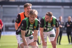 20240421 GAIS Jack Cooper Love och Axel Norén under fotbollsmatchen i Allsvenskan mellan GAIS och Mjällby AIF den 21 april 2024 på Gamla Ullevi i Göteborg.