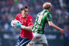 20260503 ÖIS Hampus Gustafsson och GAIS Rasmus Niklasson Petrovic under fotbollsmatchen i Allsvenskan mellan GAIS och ÖIS den 3 maj 2026 på Gamla Ullevi i Göteborg. 
Foto: Filip Kauffeldt