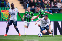 20260503 GAIS William Milovanovic och ÖIS Jonathan Azulay under fotbollsmatchen i Allsvenskan mellan GAIS och ÖIS den 3 maj 2026 på Gamla Ullevi i Göteborg. 
Foto: Filip Kauffeldt