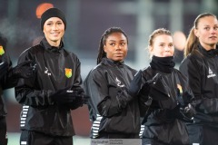 20240111 damer under GAIS öppna premiärträning i fotboll på Valhalla IP den 11 januari 2024 i Göteborg.