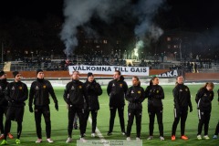 20240111 GAIS Supportrar under GAIS öppna premiärträning i fotboll på Valhalla IP den 11 januari 2024 i Göteborg.
