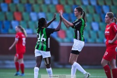 20240915 GAIS Zara Belizel och Wilma Karlsson under fotbollsmatchen mellan GAIS och Torslanda IK B  i Division 5 den 15 september 2024 på Valhalla IP i Göteborg.