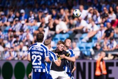 20250817 IFK Göteborgs August Erlingmark och AIKs Erik Hovden Flataker under fotbollsmatchen mellan IFK Göteborg och AIK i Allsvenskan den 17 augusti 2025 på Gamla Ullevi i Göteborg.