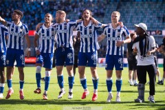20250817 IFK Göteborgs Sebastian Clemmensen, Jonas Bager, Gustav Svensson och David Kruse under fotbollsmatchen mellan IFK Göteborg och AIK i Allsvenskan den 17 augusti 2025 på Gamla Ullevi i Göteborg.