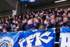 20260308 Polis på IFK Göteborg ståplatsläktare under fotbollsmatchen i Svenska Cupen mellan IFK Göteborg och Degerfors IF den 8 mars 2026 på Nordic Wellness Arena i Göteborg. 
Foto: Filip Kauffeldt