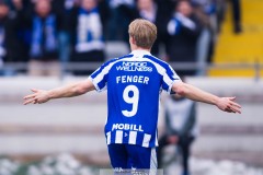 20260308 IFK Göteborg Max Fenger firar efter att ha gjort 1-0 under fotbollsmatchen i Svenska Cupen mellan IFK Göteborg och Degerfors IF den 8 mars 2026 på Nordic Wellness Arena i Göteborg. 
Foto: Filip Kauffeldt