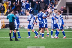 20260308 IFK Göteborg jublar efter att Kolbeinn Thordarson gjort 2-0 under fotbollsmatchen i Svenska Cupen mellan IFK Göteborg och Degerfors IF den 8 mars 2026 på Nordic Wellness Arena i Göteborg. 
Foto: Filip Kauffeldt