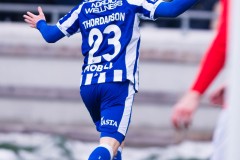20260308 IFK Göteborg Kolbeinn Thordarson jublar efter att ha gjort 2-0 under fotbollsmatchen i Svenska Cupen mellan IFK Göteborg och Degerfors IF den 8 mars 2026 på Nordic Wellness Arena i Göteborg. 
Foto: Filip Kauffeldt