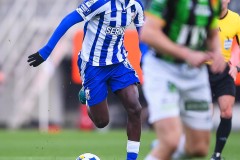 20250428 IFK Göteborgs Imam Jagne under fotbollsmatchen mellan IFK Göteborg och GAIS i Allsvenskan den 28 april 2025 på Gamla Ullevi i Göteborg.