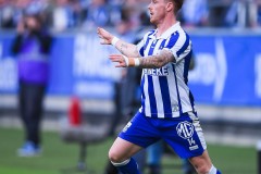 20250428 IFK Göteborgs Tobias Heintz under fotbollsmatchen mellan IFK Göteborg och GAIS i Allsvenskan den 28 april 2025 på Gamla Ullevi i Göteborg.