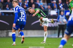20250428 GAIS Gustav Lundgren under fotbollsmatchen mellan IFK Göteborg och GAIS i Allsvenskan den 28 april 2025 på Gamla Ullevi i Göteborg.