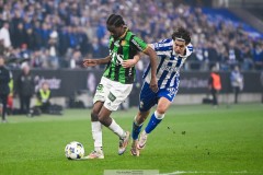 20250428 GAIS Harun Ibrahim och IFK Göteborgs Eman Markovic under fotbollsmatchen mellan IFK Göteborg och GAIS i Allsvenskan den 28 april 2025 på Gamla Ullevi i Göteborg.