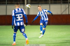 20240126 IFK Göteborgs Oscar Wendt under träningsmatchen IFK Göteborg och Halmstads BK på Valhalla IP den 26 januari 2024 i Göteborg.