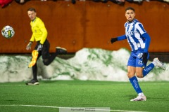 20240126 IFK Göteborgs Thomas Santos under träningsmatchen IFK Göteborg och Halmstads BK på Valhalla IP den 26 januari 2024 i Göteborg.