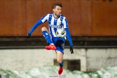 20240126 IFK Göteborgs Emil Salomonsson under träningsmatchen IFK Göteborg och Halmstads BK på Valhalla IP den 26 januari 2024 i Göteborg.