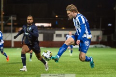 20240126 IFK Göteborgs Oscar Pettersson under träningsmatchen IFK Göteborg och Halmstads BK på Valhalla IP den 26 januari 2024 i Göteborg.