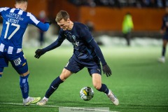 20240126 Halmstads BKs Viktor Granath 0ch IFK Göteborgs Oscar Wendt under träningsmatchen IFK Göteborg och Halmstads BK på Valhalla IP den 26 januari 2024 i Göteborg.