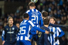 20240126 IFK Göteborgs Adam Carlén under träningsmatchen IFK Göteborg och Halmstads BK på Valhalla IP den 26 januari 2024 i Göteborg.