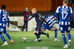 20240126 Halmstads BKs Pontus Carlsson under träningsmatchen IFK Göteborg och Halmstads BK på Valhalla IP den 26 januari 2024 i Göteborg.