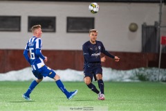 20240126 Halmstads BKs Gustav Friberg under träningsmatchen IFK Göteborg och Halmstads BK på Valhalla IP den 26 januari 2024 i Göteborg.