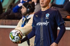 20240126 Halmstads BKs Gustav Friberg under träningsmatchen IFK Göteborg och Halmstads BK på Valhalla IP den 26 januari 2024 i Göteborg.