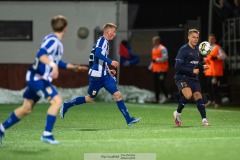 20240126 Halmstads BKs Gustav Friberg under träningsmatchen IFK Göteborg och Halmstads BK på Valhalla IP den 26 januari 2024 i Göteborg.